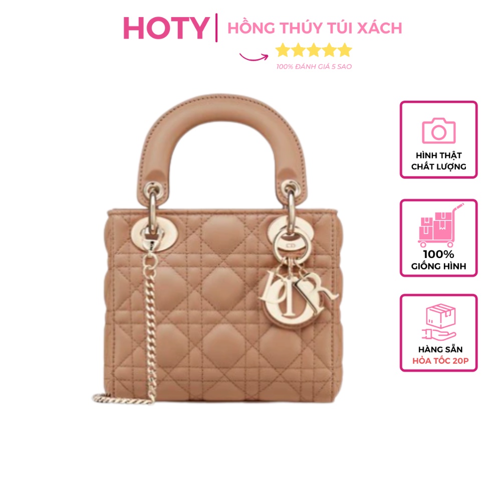 Túi Đeo Chéo 3ô da lì xích vàng có hộp