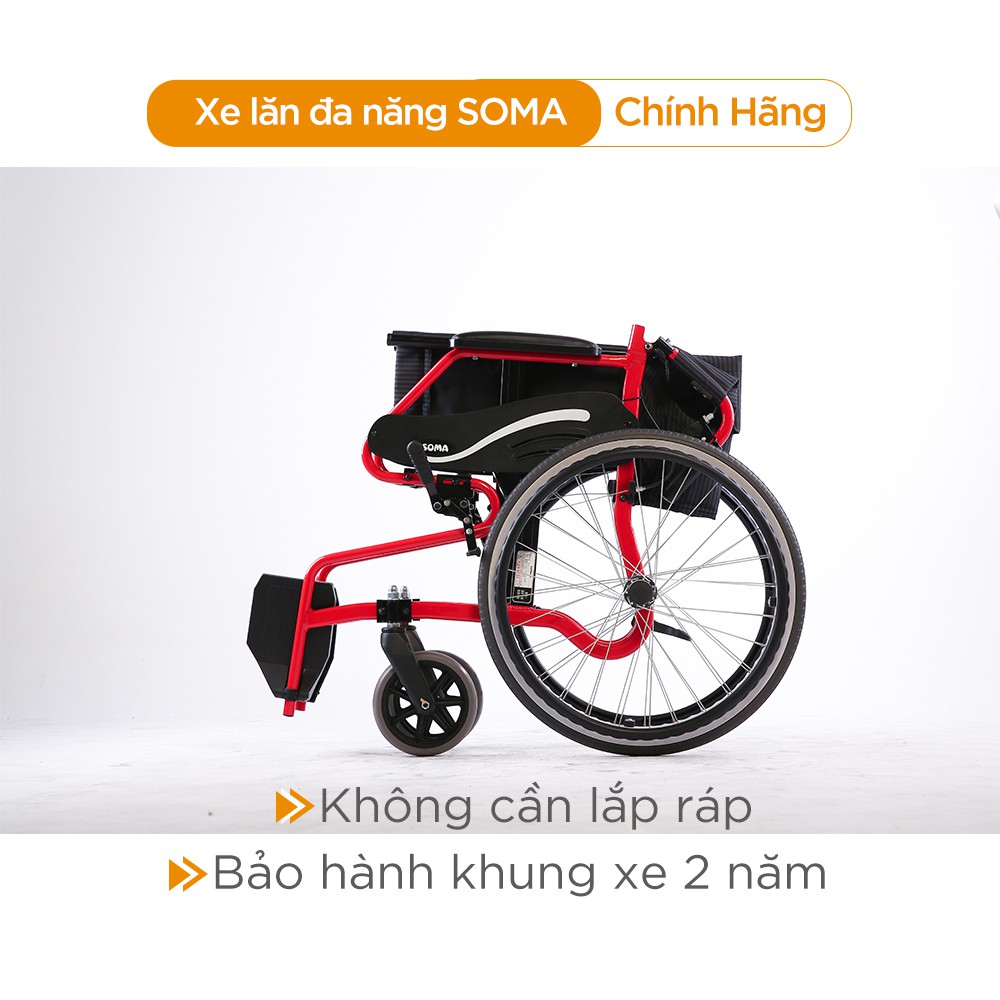 [CHÍNH HÃNG KARMA] Xe Lăn Nhôm Soma 105 Tay Cầm Có Phanh