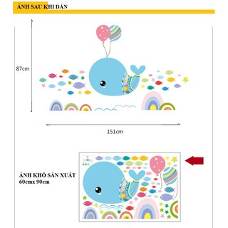 Decal dán tường Cá heo đại dương