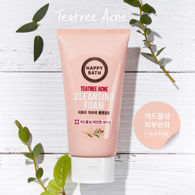 Sữa Rửa Mặt Tràm Trà Happy Bath Tea Tree Acne Cleansing Foam 150g