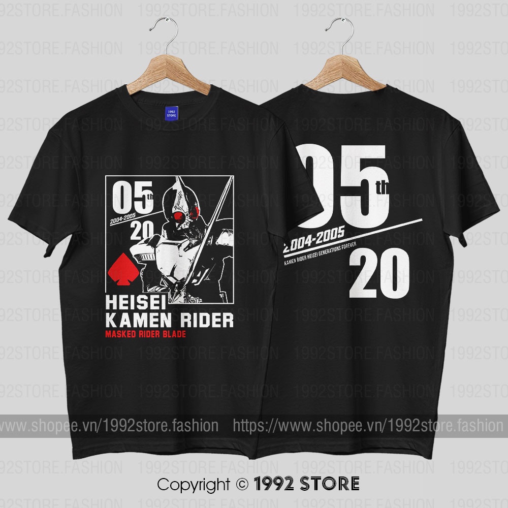 Áo thun Kamen Rider Blade - HEISEI RIDER 20th Anniversary (Black) ngắn tay