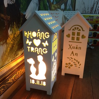 Đèn ngủ để bàn, khắc chữ theo yêu cầu. Quà cưới ý nghĩa cho bạn bè. Đèn trang trí phòng cưới, đèn ngủ đẹp.