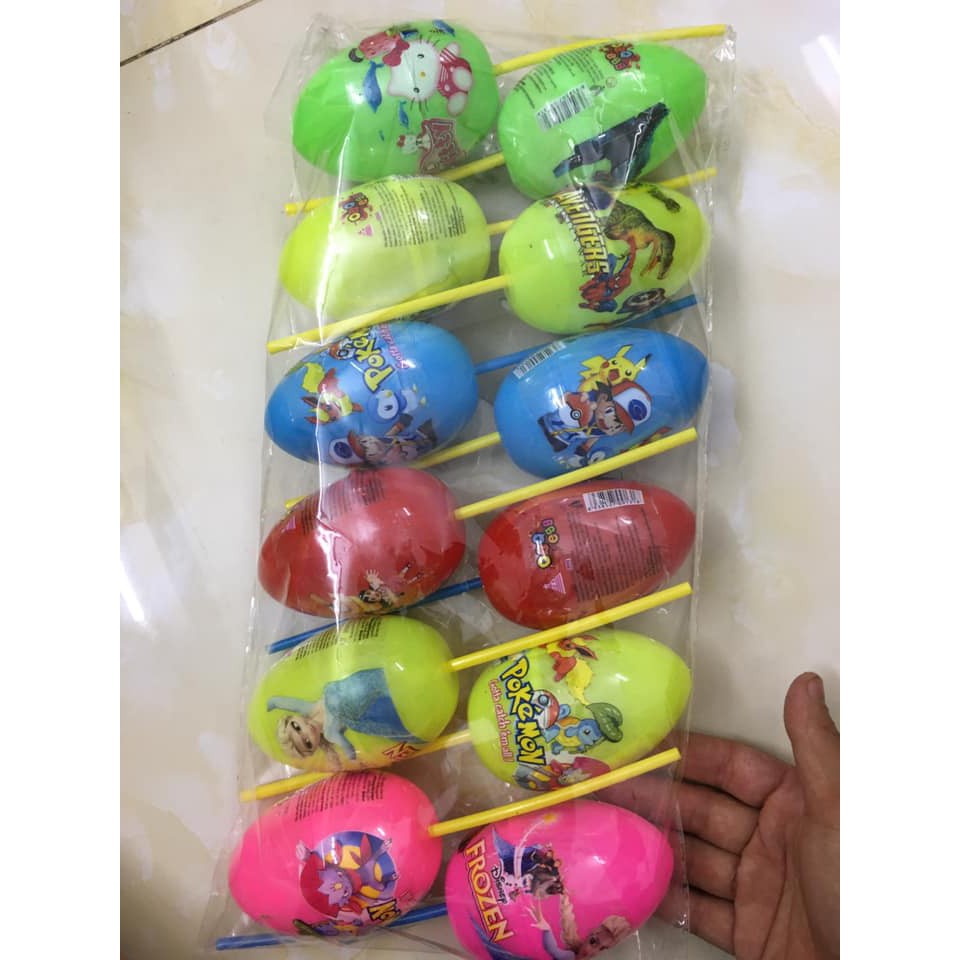trứng đồ chơi có que cắm vỉ 10 quả