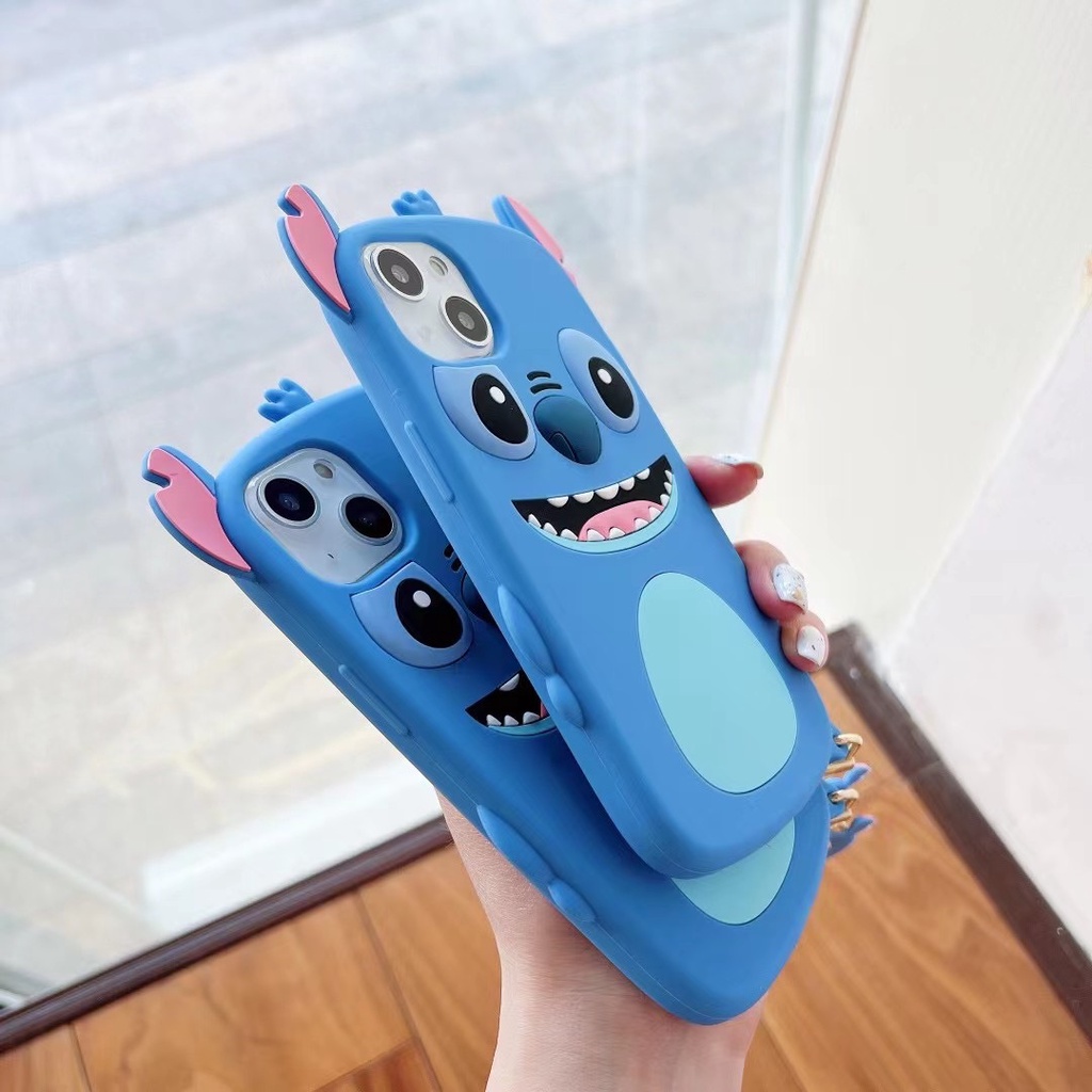 Ốp Điện Thoại Silicon Mềm Hình stitch 3D Có Móc Khóa Cho Iphone 14 pro max 14 plus 13 12 11 pro max xs max xr x 6 6s 7 8 plus