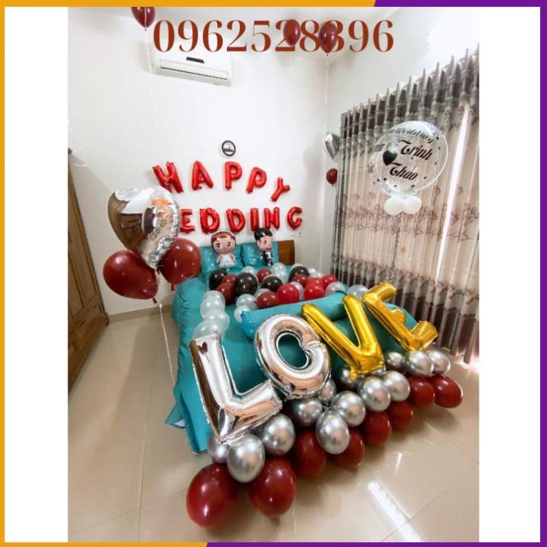 Set Bóng Happy Wedding Trang Trí Phòng Tân Hôn Nhiều Mẫu