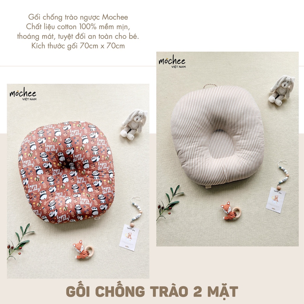 MOCHEE gối chống trào ngược cotton 2 mặt
