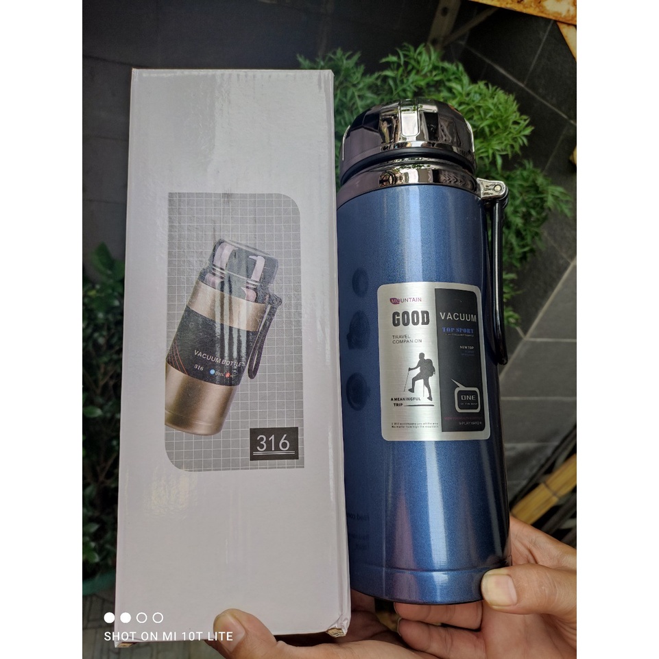 combo bình giữ nhiệt XILANG 1500ML + túi - Thiết kế inox kèm nắp kim cương xịn sò