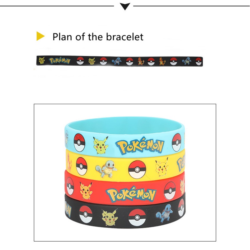 Vòng Tay Silicone Đính Quả Cầu Pokemon