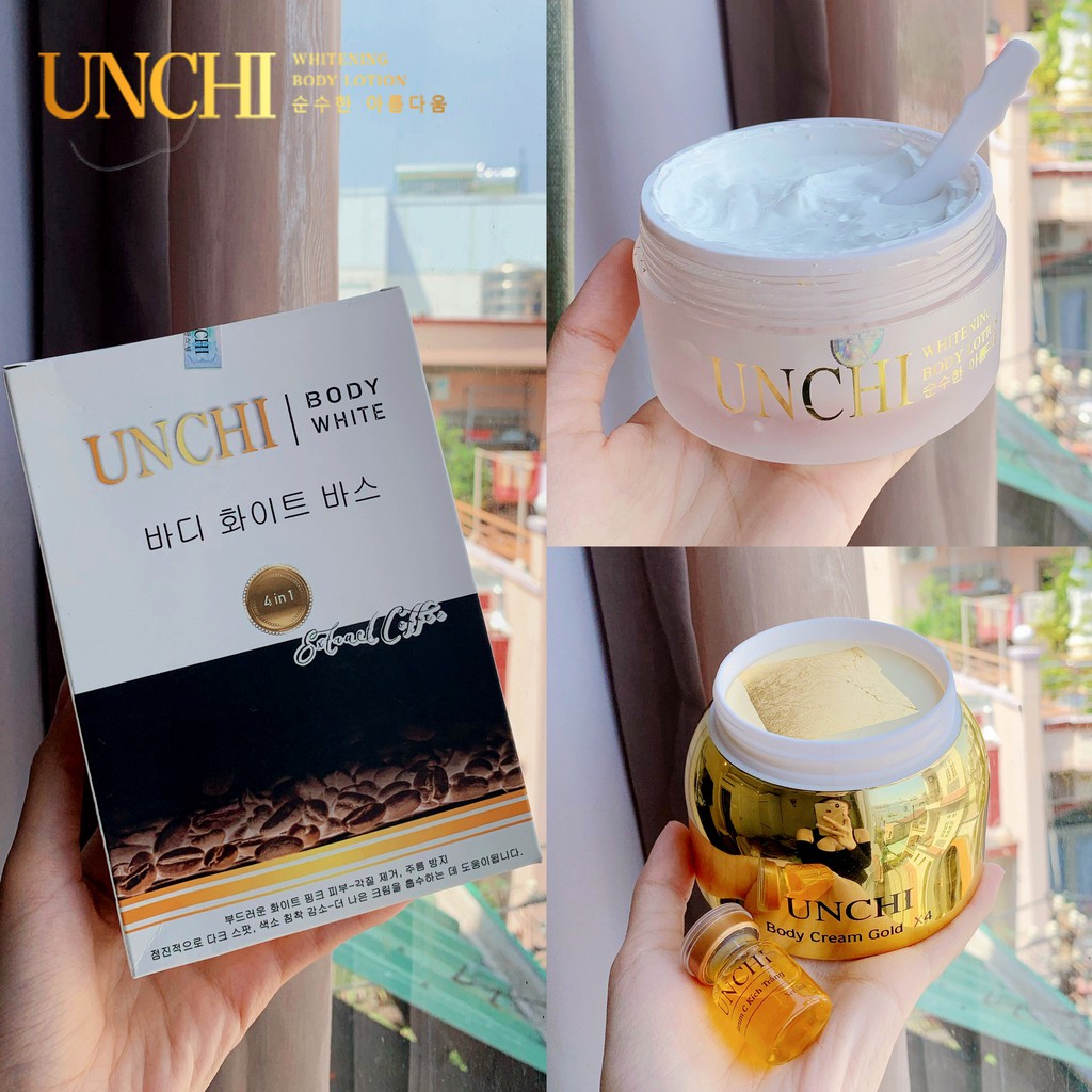 Combo Kem body UNCHI (NGÀY+ĐÊM) dưỡng trắng. chống nắng SPF 45+. Mùi thơm chanel coco sang chảnh | BigBuy360 - bigbuy360.vn