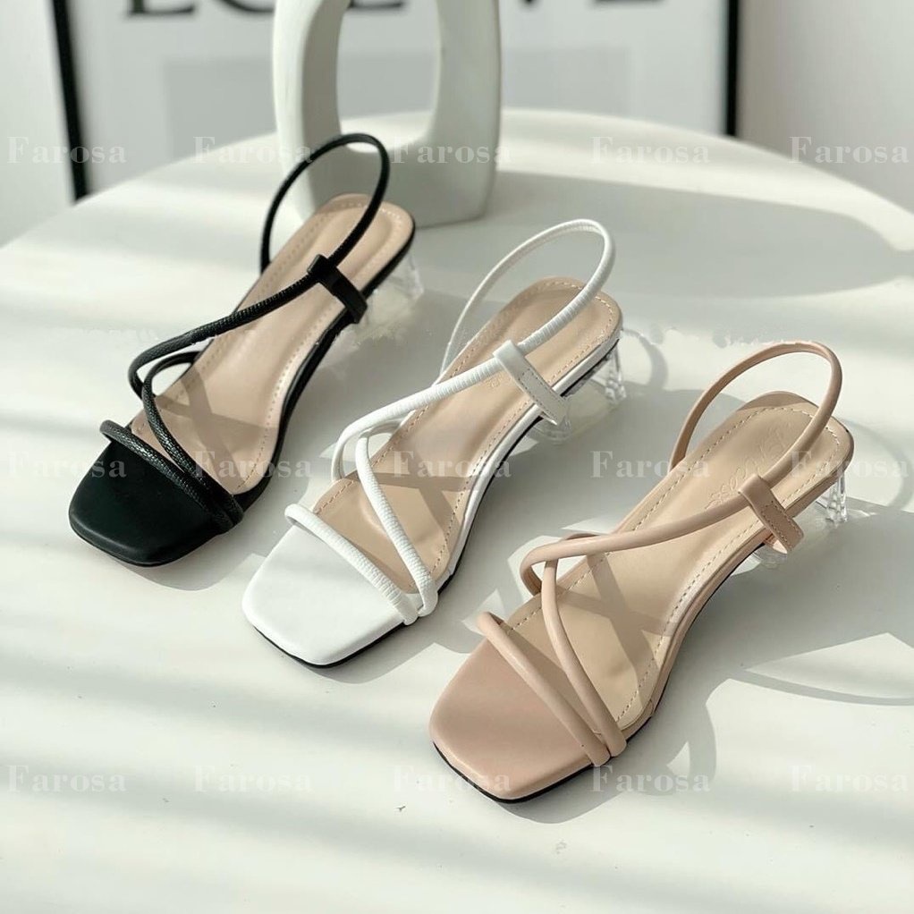 Dép sandal nữ dây chéo gót pha lê 3p hàng đẹp mã G50