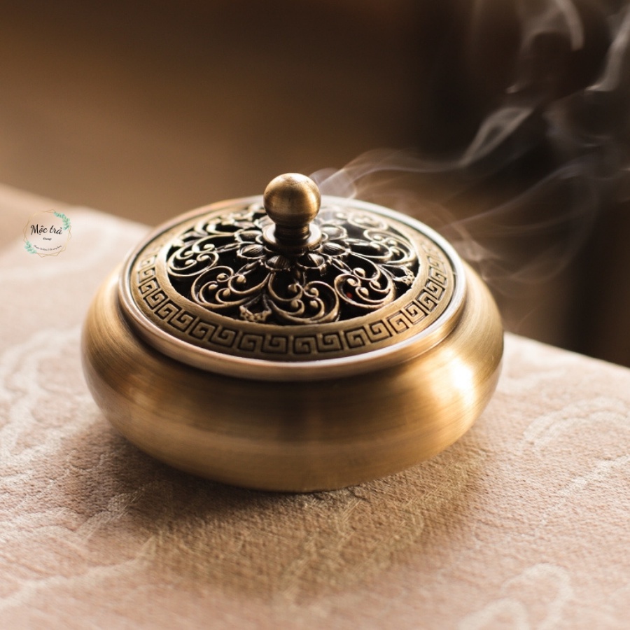 Bộ dụng cụ đốt trầm hương bột, Dụng cụ xông trầm bằng đồng nguyên chất
