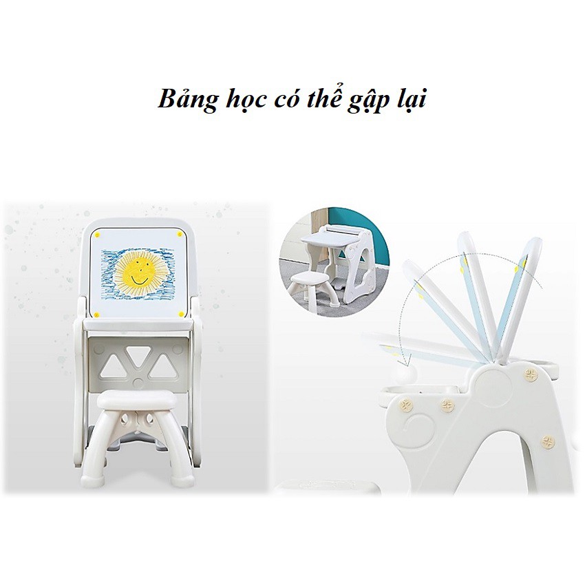 Bộ Bảng viết bằng nhựa kết hợp bàn gấp giá vẽ kèm ghế cho trẻ  giáo dục sớm