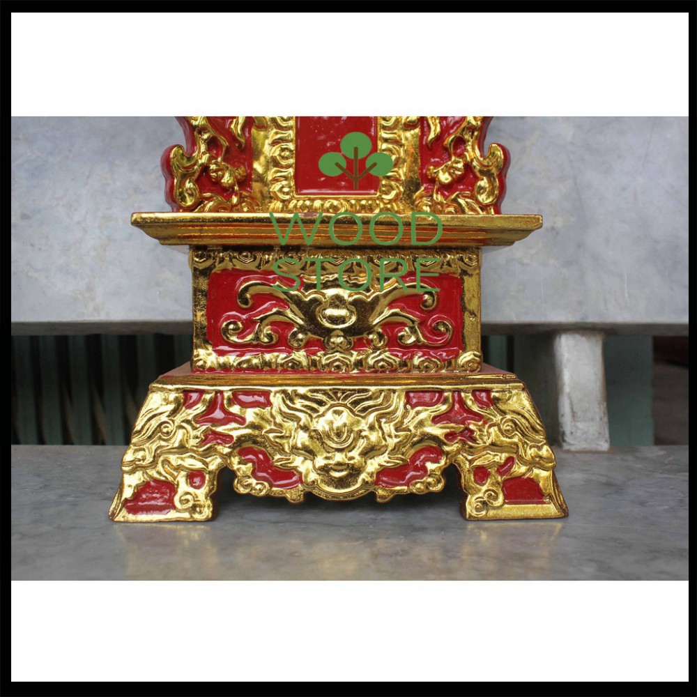 Bài vị thờ gia tiên linh vị mặt phù đồ thờ cúng gỗ mít 4 cỡ bài vị cao 41,51,61,67