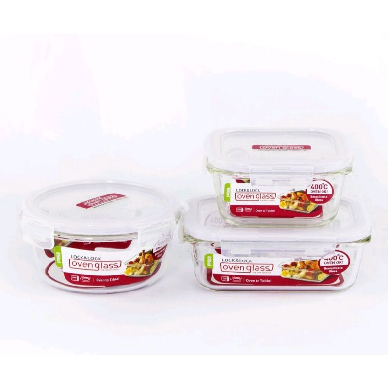 Hộp thủy tinh Lock and lock Oven Glass 500ml/630ml/650ml
