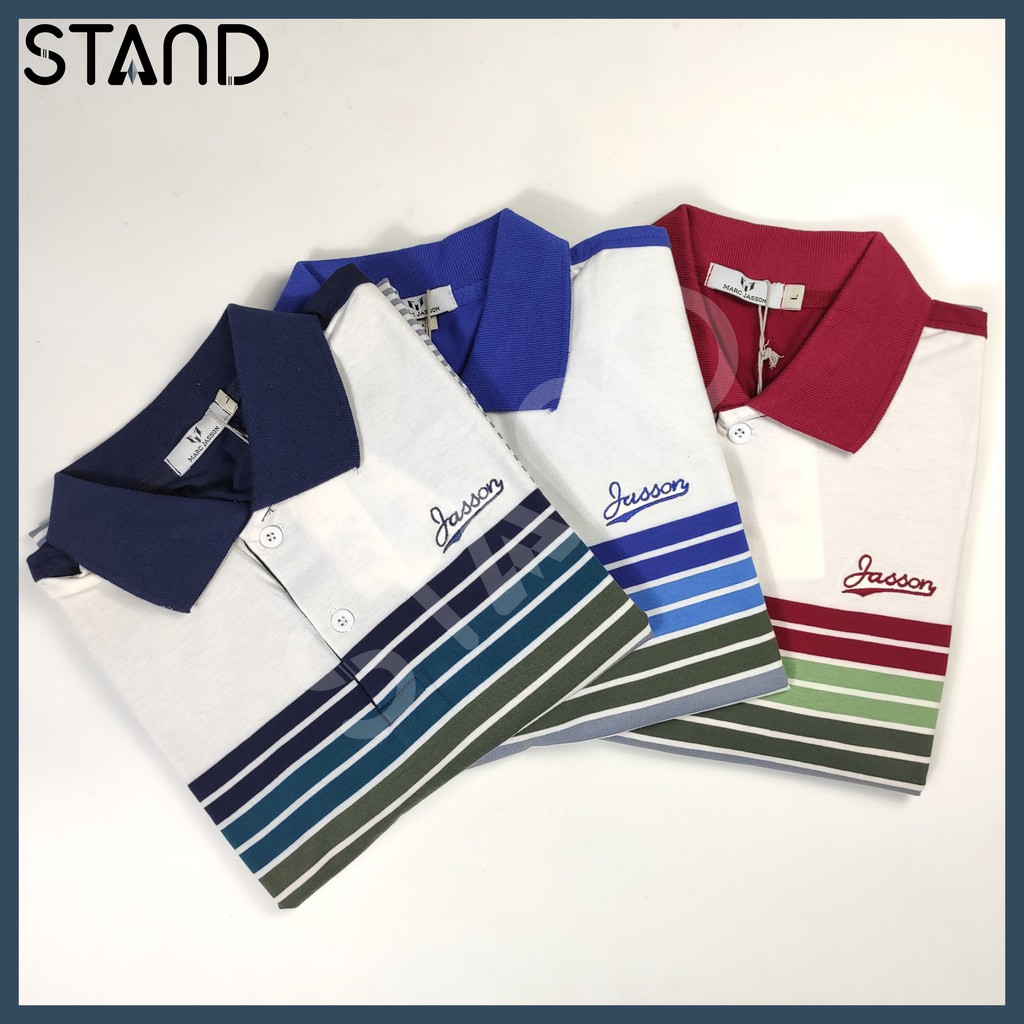 Áo Polo Tay Ngắn  💕𝘍𝘳𝘦𝘦𝘴𝘩𝘪𝘱💕 Polo Nam Có Cổ Jasson Sọc Ngang Thun Cotton Mềm Mịn  3 Màu 3 Size - Mã PS0016 - STAND | BigBuy360 - bigbuy360.vn