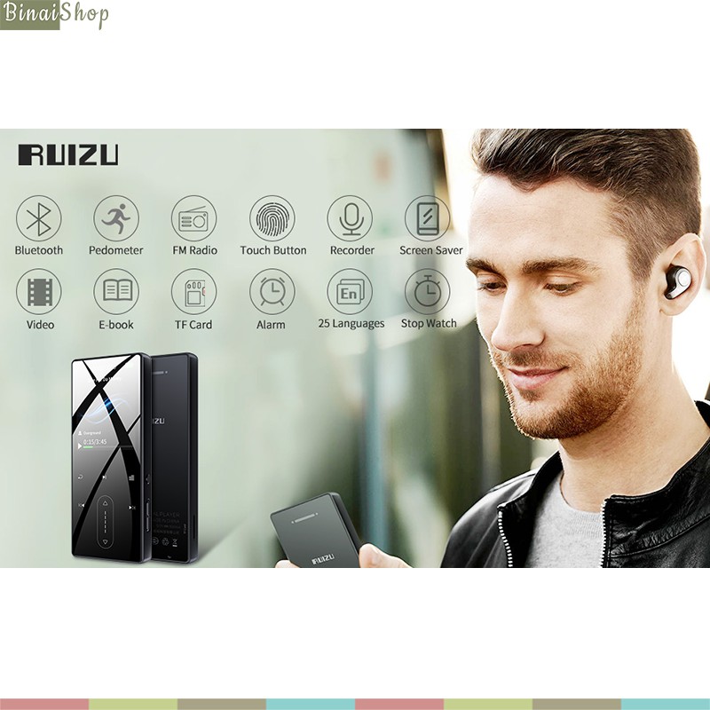 [Mã ELHACE giảm 4% đơn 300K] Ruizu D22 - Máy Nghe Nhạc Lossless Bluetooth 4.1, Ghi Âm 3m, Loa Ngoài