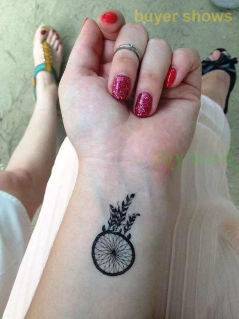 Hình xăm dán tatoo dreamcatcher chuông gió