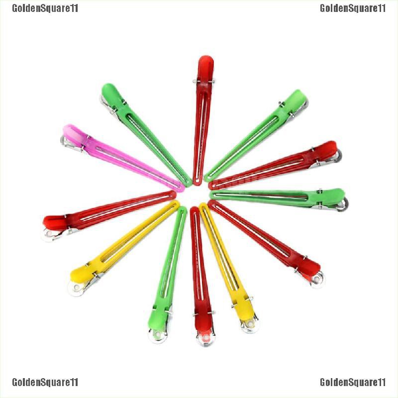 [Hàng mới về] Set 12 kẹp tóc mỏ vịt chia phần nhiều màu sắc hỗ trợ tạo kiểu dành cho salon làm tóc