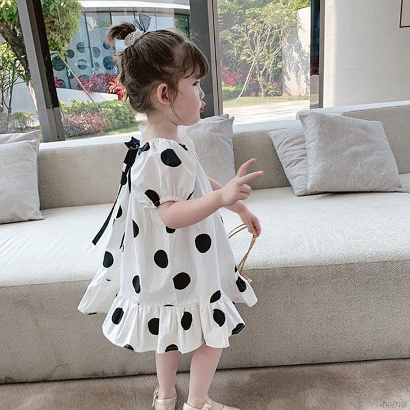 Đầm Công Chúa Họa Tiết Chấm Bi Dễ Thương Cho Bé Gái