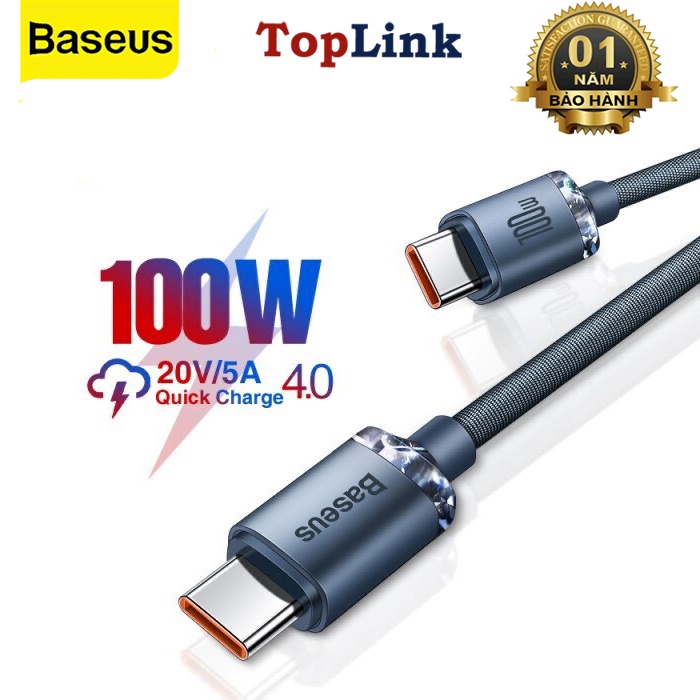 Cáp Sạc Nhanh Cổng USB C Sang USB Type C PD 100W Baseus CAJY0006 Cho Điện Thoại - TopLink