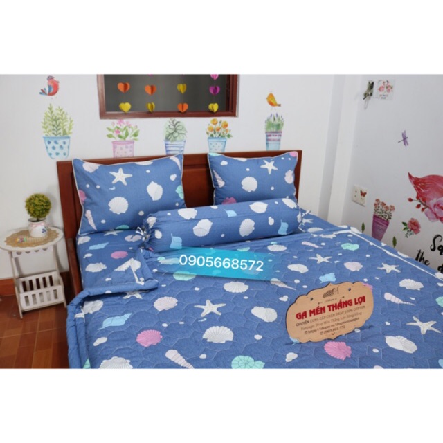 Bộ ga gối 100% cotoon Thắng lợi hàng chuẩn có in logo trên vải mẫu mới | BigBuy360 - bigbuy360.vn