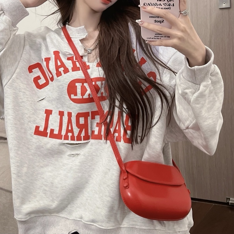 ZHELIHANGFEI Áo Thun Tay Dài Dáng Rộng Thiết Kế Rách Cá Tính Hợp Thời Trang