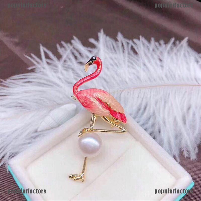 Ghim Cài Áo Hình Chim Hồng Hạc Thời Trang Unisex