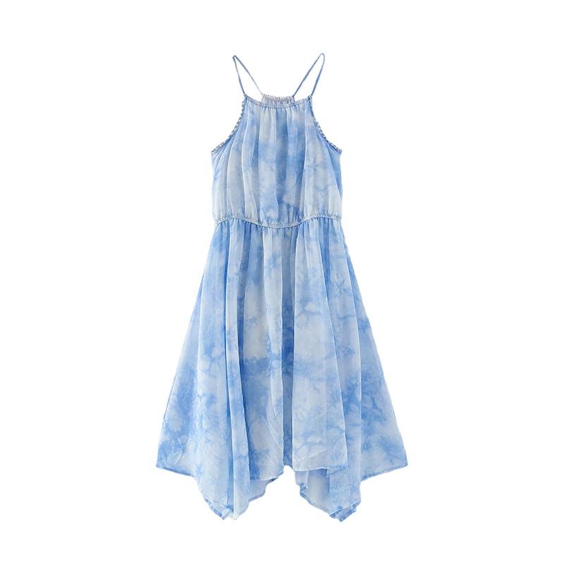 Đầm maxi xanh viền ren H&M