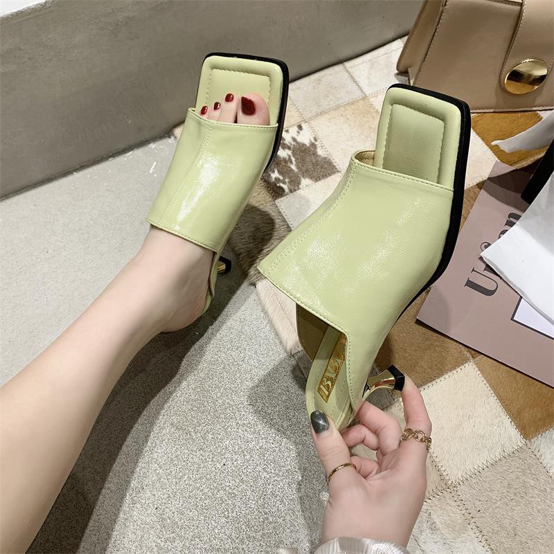 Dép cao gót mũi vuông nhiều màu sắc thời trang hè cho nữ