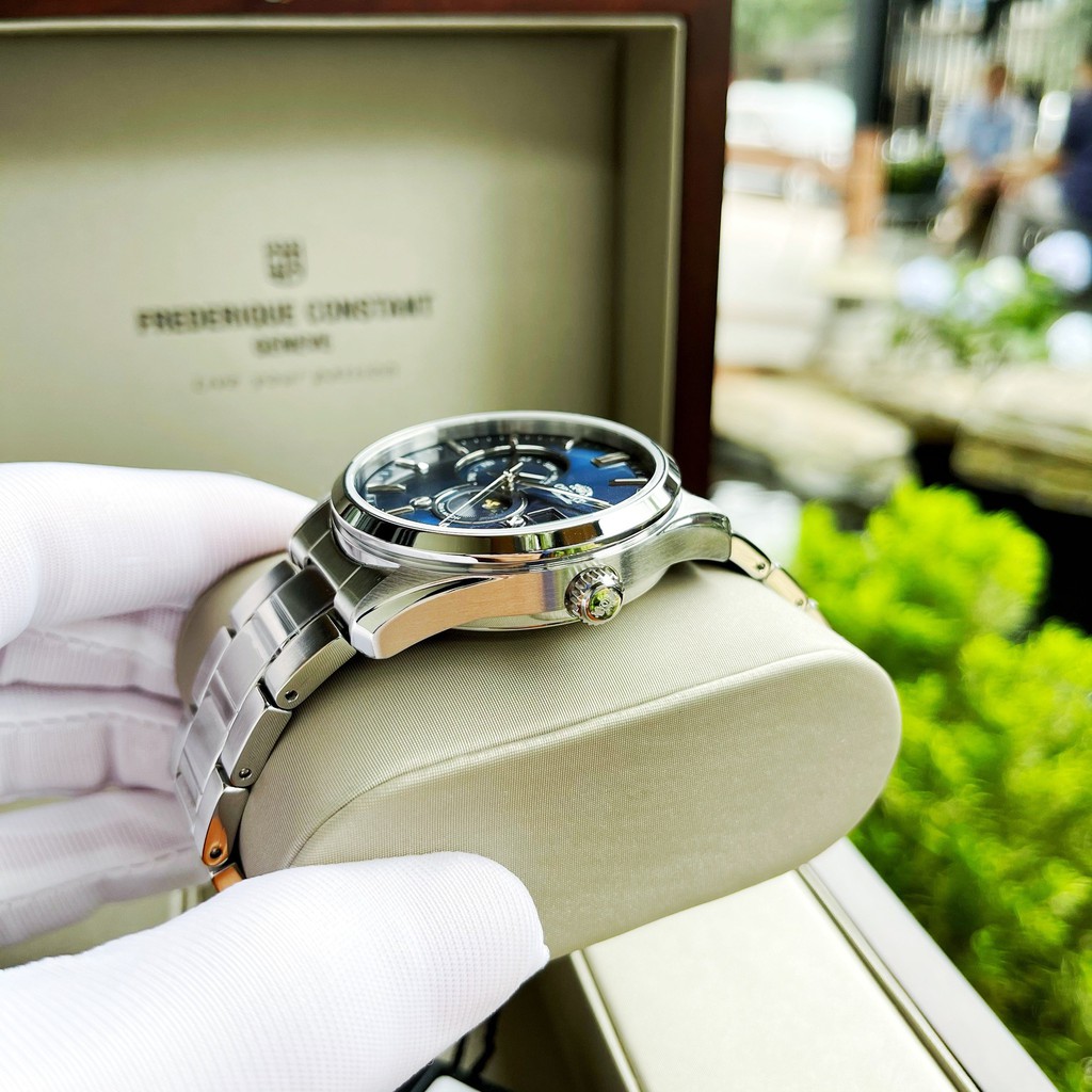 Đồng hồ Nam Orient Sun Moon 5 RA-AK0303L10B Automatic Size 42mm,Mặt xanh,Lịch thứ ngày-Máy cơ-Dây kim loại cao cấp