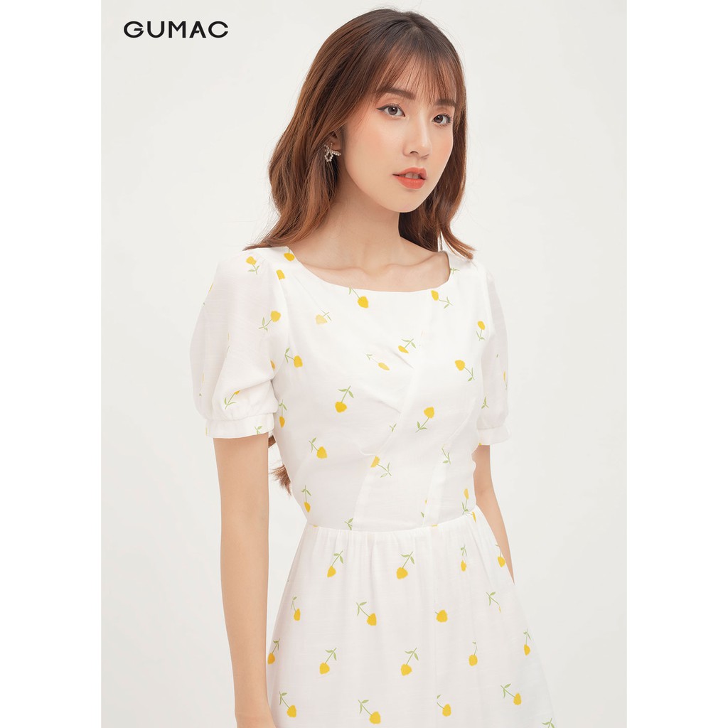 Đầm ôm nữ GUMAC họa tiết hoa basic, đủ màu đủ size DA12165 | BigBuy360 - bigbuy360.vn