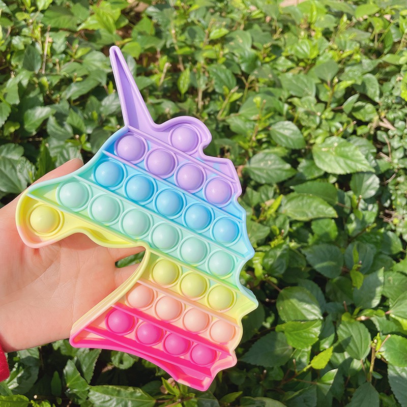 Pop It Fidget Unicorn Đồ Chơi Nổ Bong Bóng Giảm Căng Thẳng Hình Kỳ Lân