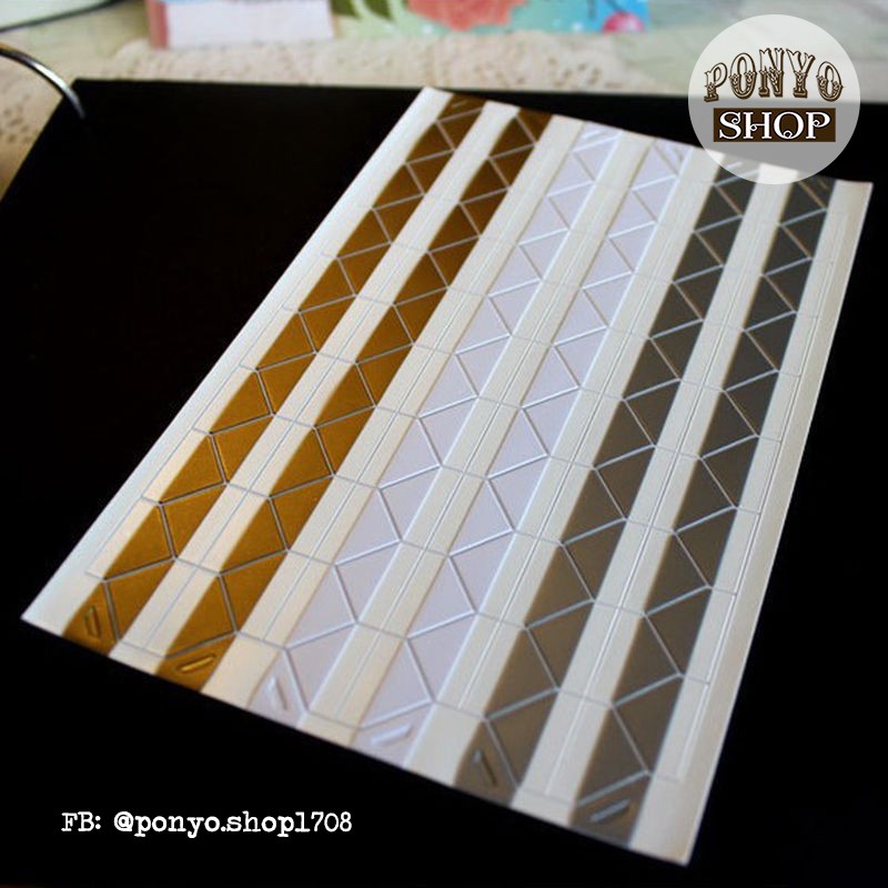 Sticker góc ảnh trang trí Scrapbook/album ảnh (Gold, White, Silver)