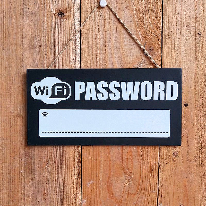 Bảng gỗ handmade Wifi Password trang trí treo tường