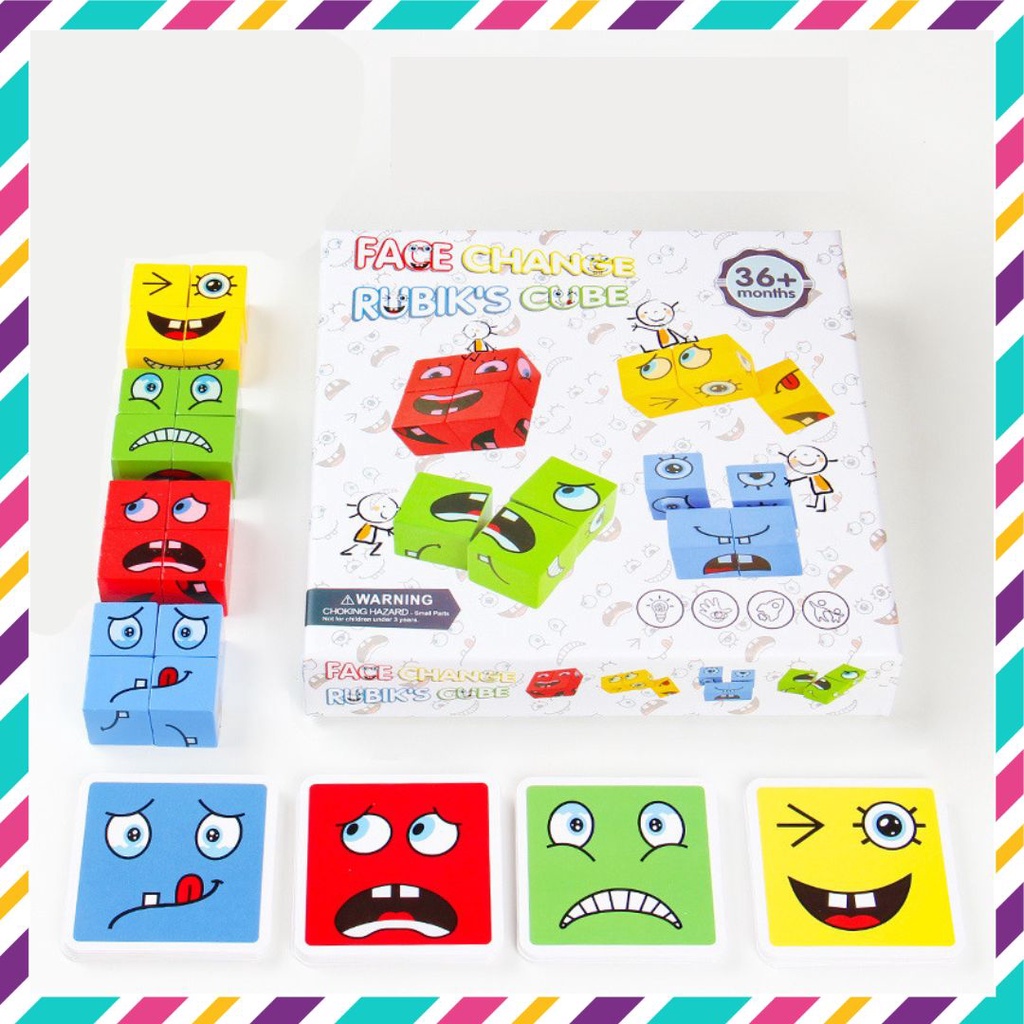 Đồ chơi giáo dục sớm, đồ chơi giải trí rubik thay đổi cảm xúc cho bé  Face Change Rubik’s Cube