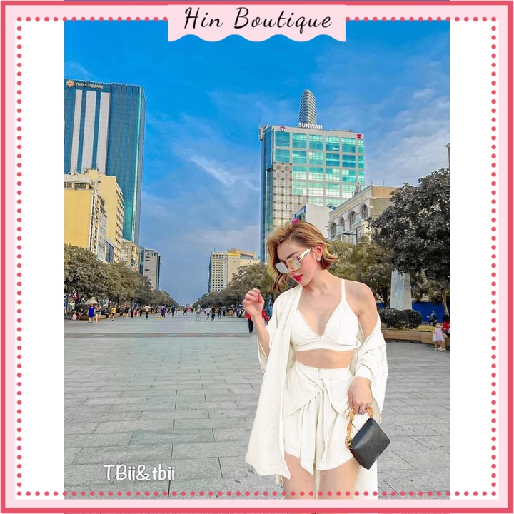 Diện mã 3 món cup ngực chân váy buộc vạt 3 màu cực đẹp