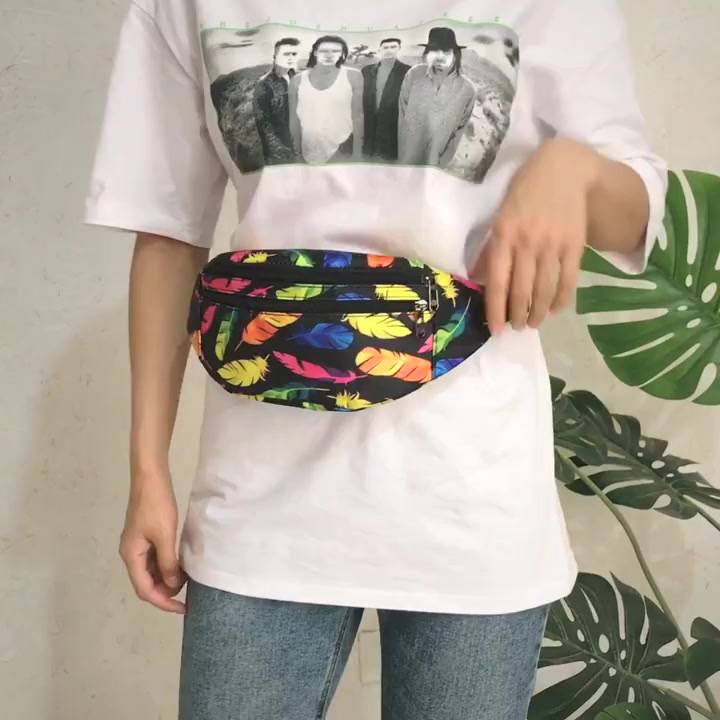 Túi Bao Tử Đeo Chéo Mới Phối Lông Chim Rừng Cây P2148 | BigBuy360 - bigbuy360.vn