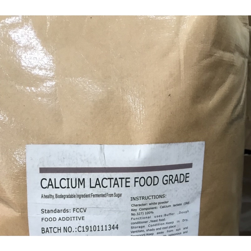 Calcium lactate food grade túi 500g cấp thực phẩm canxi lactate