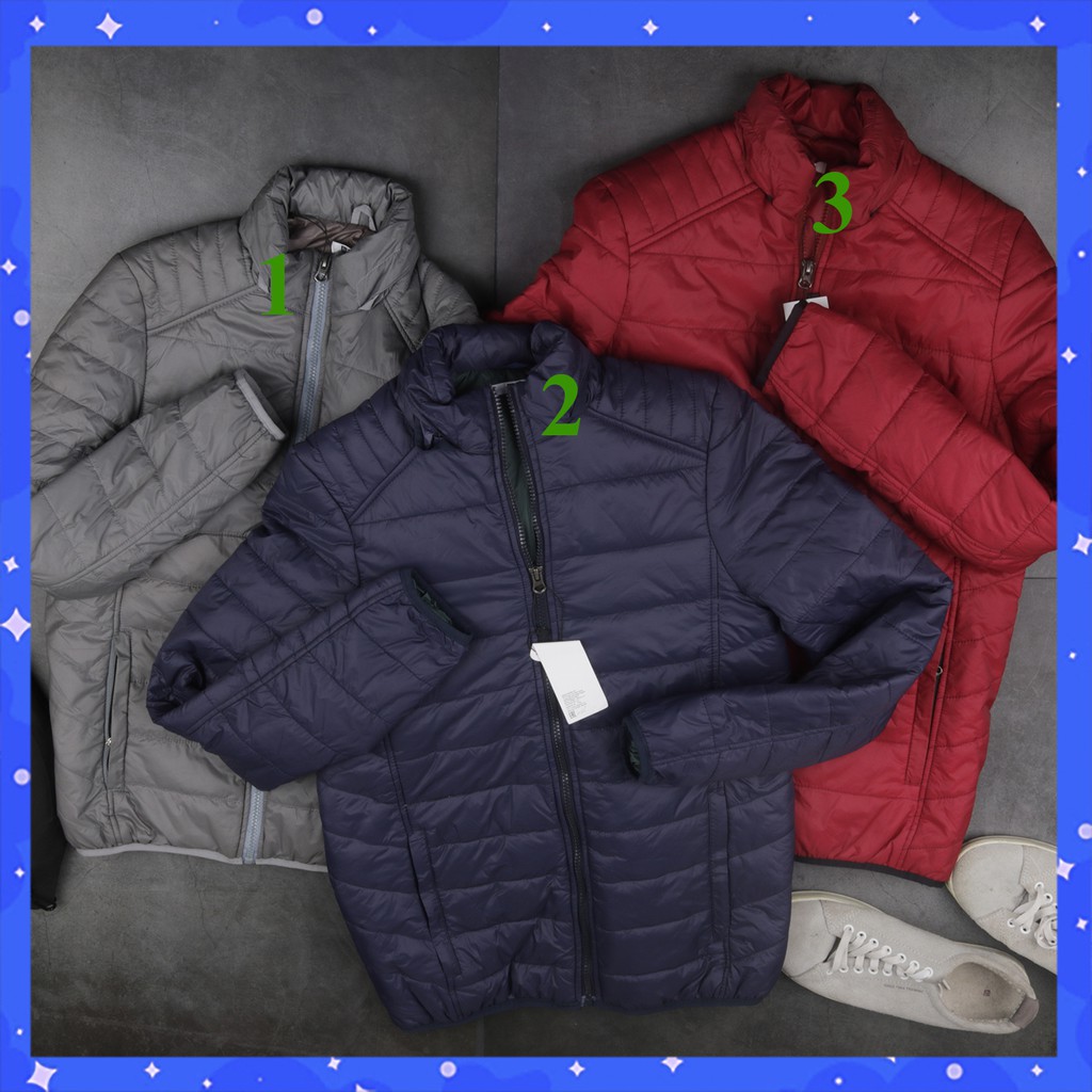 Áo khoác phao nam siêu nhẹ giá thanh lý màu xanh than -ghi- đỏ