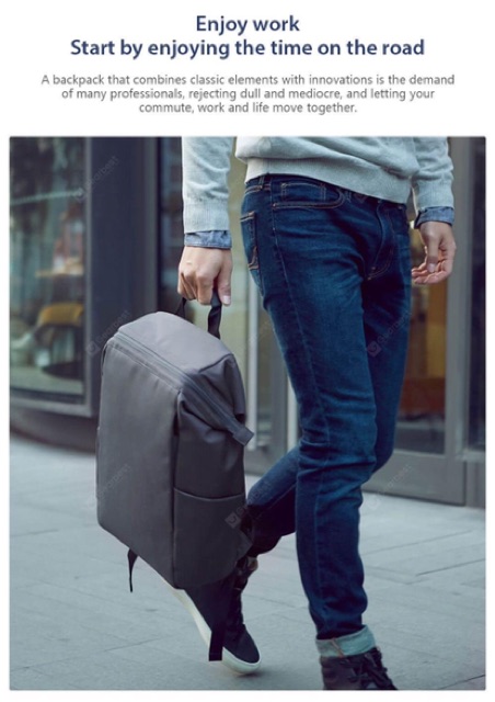 Balo Laptop dạng hộp # XIAOMI 90Fen Waterproof Commuting Bag