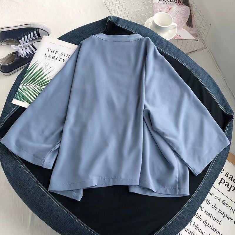 Áo Khoác Kimono Vải Voan Phong Cách Hàn Quốc Cổ Điển Thời Trang Mùa Hè Hàng Mới Dành Cho Bạn Nữ