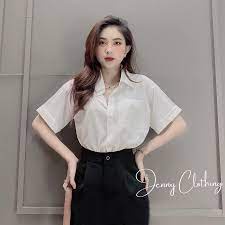 Áo Sơ Mi Nữ Cộc Tay vải mát m004