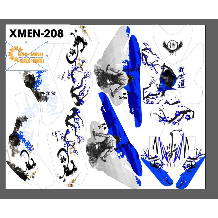 tem trùm xe điện xmen 208