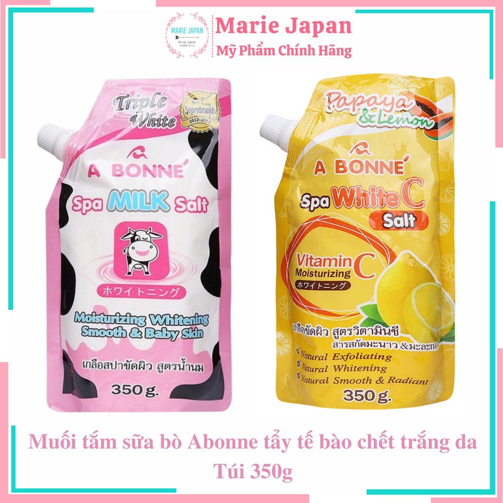 Muối tắm sữa bò tẩy tế bào chết trắng da A Bonne Spa Milk Salt túi 350gr