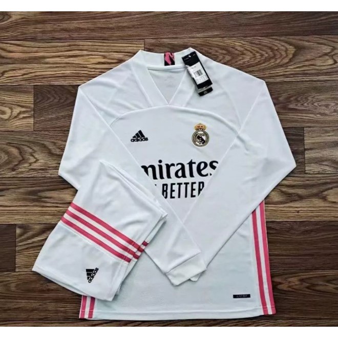 Áo Thun Đá Banh Tay Dài Đội Real Madrid Thời Trang 2020 2021-2021