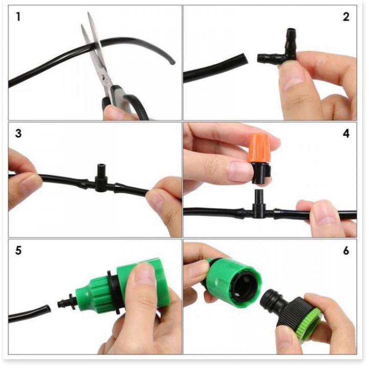 Combo bộ tưới cây tự động gồm 20 đầu tưới phun sương, 20m dây dẫn nước, 1 đồng hộ đặt thời gian tưới tự động và phụ kiện