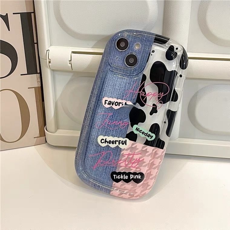 Ốp Điện Thoại Họa Tiết Bò Sữa Cho iPhone 12 13 11 Pro Max X Xs Max Xr
