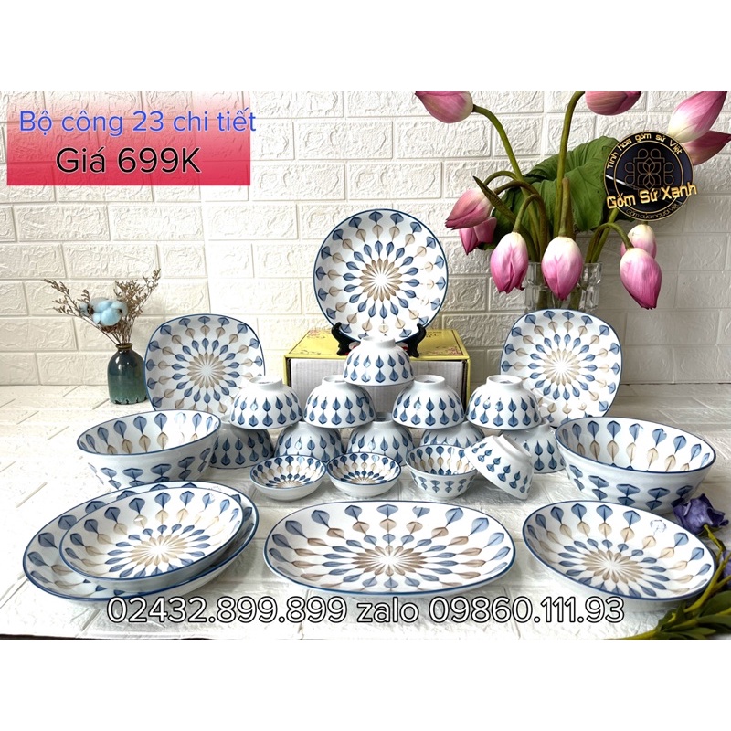 Bộ bát đĩa công  sét 14,23 chi tiết