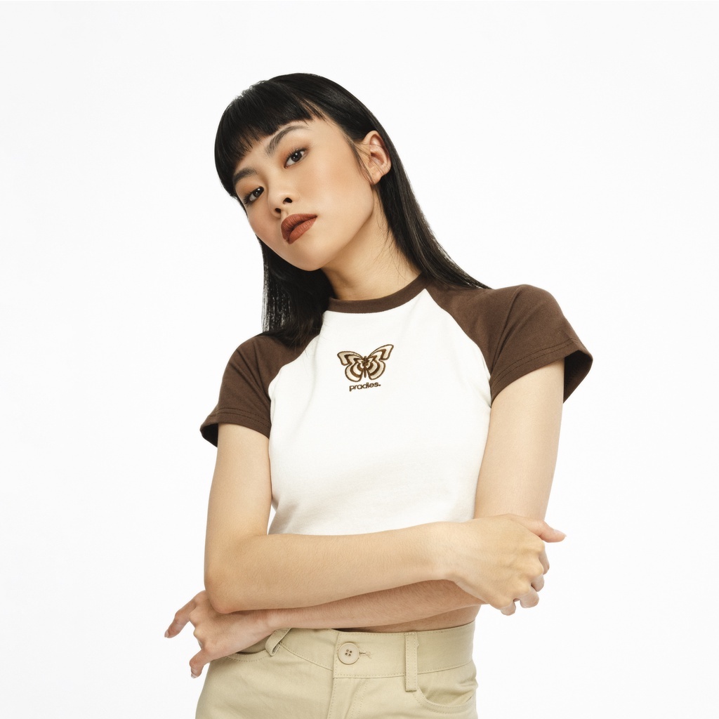 Áo Croptop Phối Tay PRADIES Butterfly