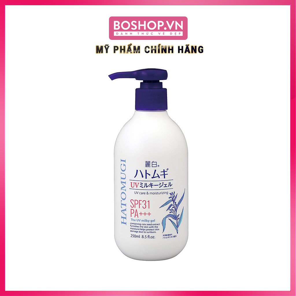 Sữa Dưỡng Thể Hatomugi Trắng Da Chống Nắng Hatomugi Milky Gel SPF31 PA+++ 250ml